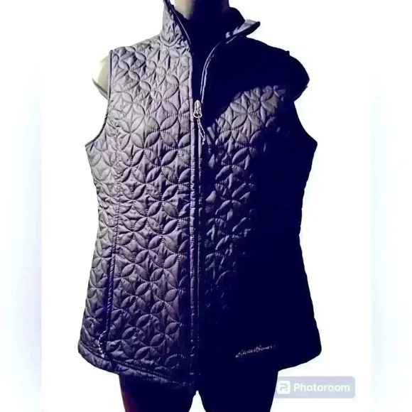Navy Blue Eddie Bauer Puffy Quilted Vest Zip Up Womens Sz XS - Picture 1 of 4